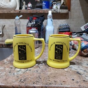 2pc. Claridge Casino "Return of Halley's Comet" Numbered Ceramic Coffee Mug Set